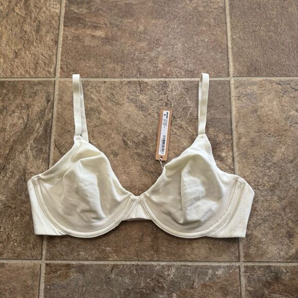 Skims Cotton Jersey T-shirt Bra Bone Size 34DD - Picture 3 of 11